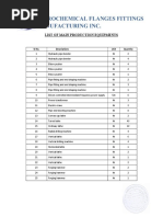 List of Production Equipments