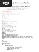 Atividade de Estrutura de Repetição 08.06