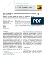 A Facile Hydrothermal Approach Towards Photoluminescent Carbon Dots From Amino Acids