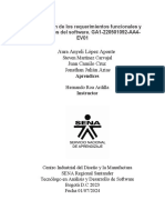 Especificación de Los Requerimientos Funcionales y No Funcionales Del Software