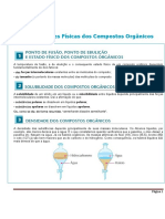 PROPRIEDADES DOS COMPOSTOS ORGANICOS - Resumo e Exercicio