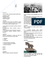 Avaliação e Gabarito História 6 Ano Ap1 2bim