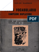 Nuevo Vocabulario Campesino Rioplatense Juan Carlos Guarnieri Montevideo 1957