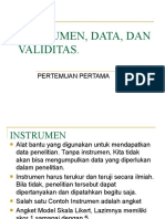 Instrumen, Data, Validitas