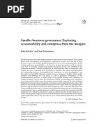 Ritchie & Richardson (2000) Smaller Business Governance Exploring Accountability and Enterprise From The Margins