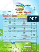 Class Program, Weekly Home Learning PLan & Teacher's Program 2020-2021