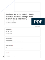 Penilaian Harian Ke 1 KD 3.1 Posisi Strategis Indonesia Sebagai Poros Maritim Dunia Kelas XI IPS