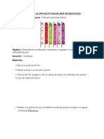 INSTRUCCIONES PARA EL PROYECTO DISCIPLINAR DE EDUCACIÓN FÍSICA 3ero