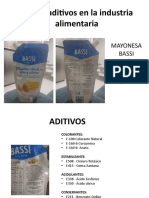 Uso de Aditivos en La Industria Alimentaria