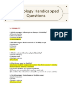 Psychology Handicapped MCQ