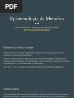 Epistemologia Da Memória