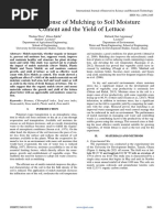 The Response of Mulching To Soil Moisture Content and The Yield of Lettuce