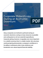 Corporate Philanthropy During An Economic Downturn