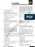 47 - (REASONING) (CALENDAR) Calender Practice Sheet 01