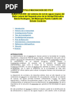 Proponer El Mejoramiento Del Sistema de Red de Aguas