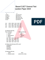 Memory Based CUET General Test Question Paper 2023