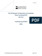 TEXP7419 - TE407 Teaching Log