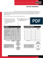 Home Generator Systems: Wattage Worksheet