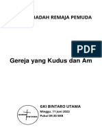 Liturgi Ibadah Remaja Pemuda 11 Juni 2023