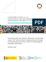 Contribuyendo A La Estrategia de Desarrollo Sostenible Desde La Cultura - Red Española de Desarrollo Sostenible