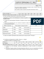 T - AGORA - OTM - Contrôle N°8 - Statistiques À Deux Variables CORRIGÉ