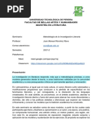 Seminario - Metodología de La Investigación Literaria