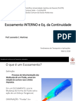 Escoamento Interno e Equação Da Continuidade