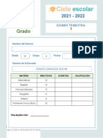 Examen Trimestral Sexto Grado BLOQUE1 2021 2022