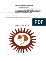 "Inka Cuy" E.I.R.L.: Legislacion Mercantil Y Societaria. Trabajo Práctico