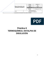 Práctica 8 Termoquímica Entalpia de Disolución