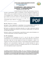 Acta de Compromiso A Ser Llenada Por El Estudiante Y Su Representante