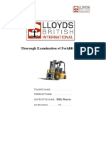 Forklift Truck Thorough Examination Assessment Paper