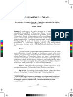 Filosofía Victimológica y La Especialización de La Victimología