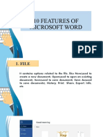 10 Features of MS Word