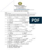 Science 5 - 3rd Quarter Test