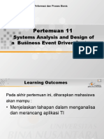 Pertemuan 11: Systems Analysis and Design of A Business Event Driven System