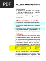 Taller No. 2 Taa Base de Datos Excel Clientes Banco Fuertes Sa