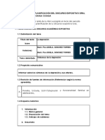 Formato de Planificación y Oracionalización Del Discurso Expositivo Oral