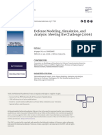 Defense Modeling, Simulation, and Analysis