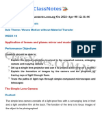 ClassNotes 94 862 Application of Lenses and Planes Mirror and Musical Instruments