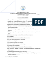 Exercicio de Consolidacao (Processos de Fabricacao II)