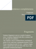 Sentence Completeness