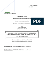 Gestion D'une Provenderie Et Risques Sanitaires en Aviculture Au Togo