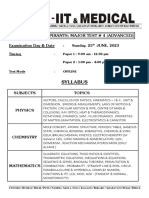 Major Test - 4 (ADV) 2022-24 (Syllabus)