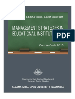 Management Strategies in Educational Institutions: Course Code 8615