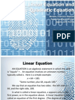 Linear Equation and Quadratic Equation