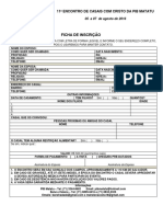 Ficha de Inscrição Encontro de Casais 2016