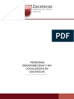 Personas Desaparecidas y No Localizadas en Zacatecas