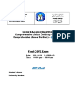 Dental Education Department Comprehensive Clinical Dentistry - DDE620 Comprehensive Clinical Dentistry