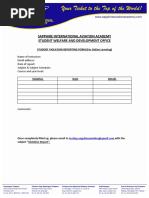 Student Violation Reporting Form